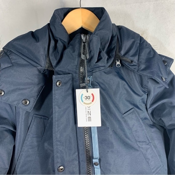 Noize Nora Faux Fur Trim Hooded Parka Jacket Navy Size XS - Picture 8 of 16